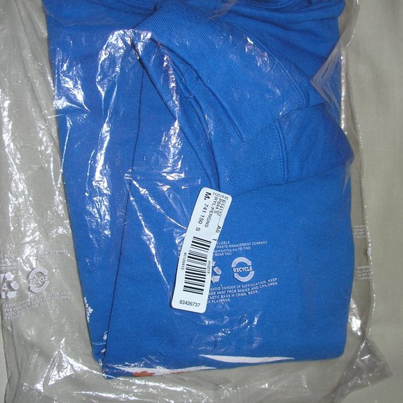 New Women's Small Jerzees Blue Fleece Sweatshirt Screen Printed Penguins - Picture 12 of 13